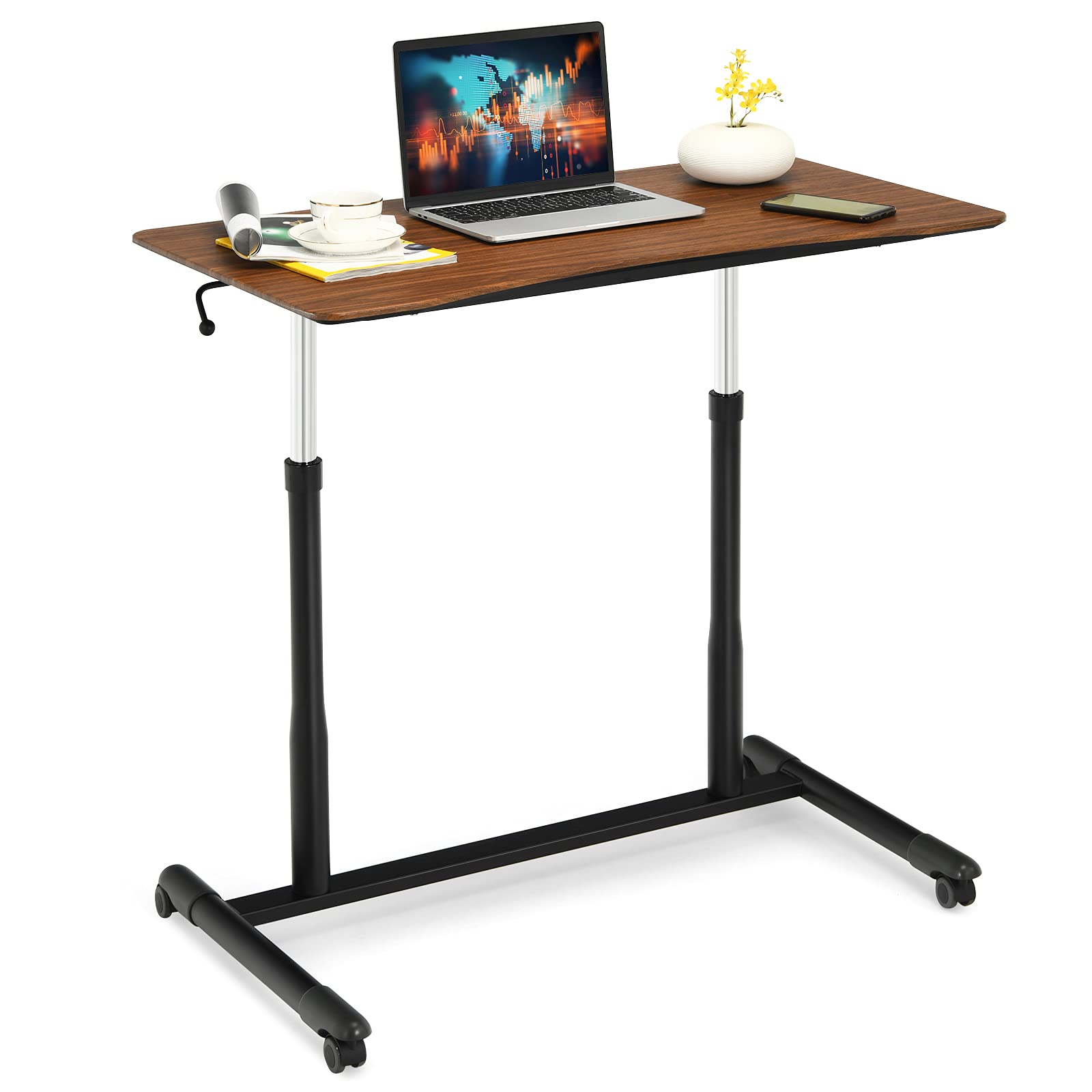Mobile Standing Desk Computer Desk - Tangkula